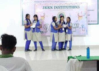 Celebrating the 98th Birthday of JKK Nattaraja Sir: Founder’s Day with a melodious Group Song Competition at JKK Nattaraja College of Pharmacy